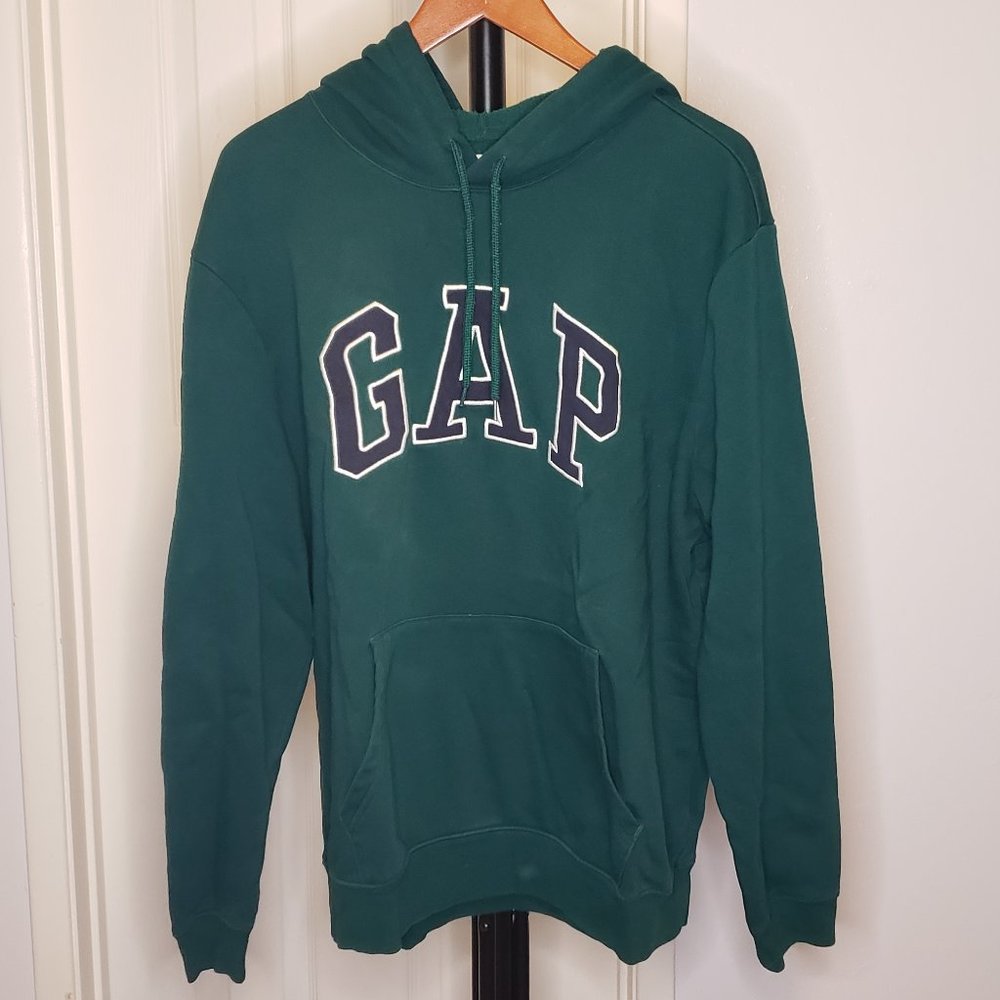 Used Men's Gap Logo Hoodie Green Size XL